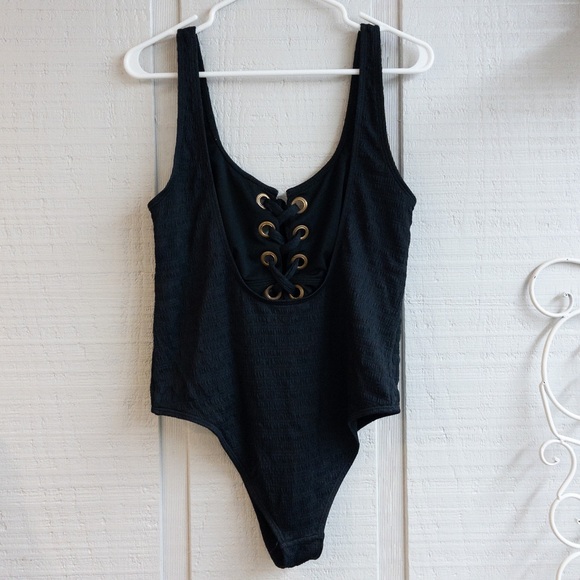 California Waves Lace-up Cheeky One-Piece Swimsuit - Picture 3 of 5